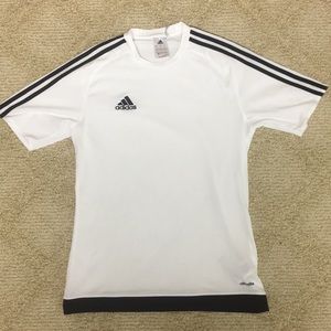 White Adidas soccer shirt